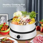 Multifunctional Split Electric hot Pot, Non-Stick Electric Skillet,Large Capacity 4L for 6~8 people,with Temperature Control for Hot Pot, Fry, Soup, Stew, Grilling