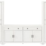 Crosley Furniture Tara 3-Piece Sideboard and Pantry Set, Distressed White