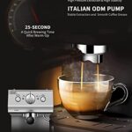 Espresso Machines 15 Bar with Adjustable Milk Frother Wand Expresso Coffee Machine for Cappuccino, Latte, Mocha, Machiato, 1.5L Removable Water Tank, Double Temperature Control System, 1100W, Black