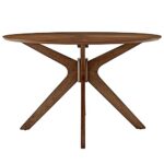 Modway Crossroads 47″ Round Wood Dining Table, Walnut