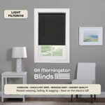 Cordless Light Filtering Mini Blind – 28 Inch Length, 72 Inch Height, 1″ Slat Size – Black – Cordless GII Morningstar Horizontal Windows Blinds for Interior by Achim Home Decor