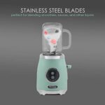 Americana EPB399M by Elite Glass Mason Jar Blender with 17oz Jar + 20oz. Sports Bottle, Blend Personal Smoothie, Crush Ice, Shakes, Keto Protein, 300 Watts