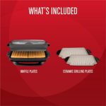 George Foreman GRP4842MB Multi-Plate Evolve Grill, (Ceramic Grilling Plates, and Waffle Plates Included), Black