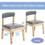 Jassoka Plastic Clear Seat Cover 21×20 Inch, Oil-Proof Dining Chairs Protectors, for Dining Room Kitchen Seats with Adjustable Velcro (2 Pack)