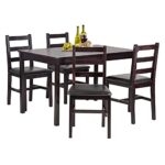 Dining Table Set Pine  Kitchen Table and Chairs for Dining Room Table Set,Wood Elegant Kitchen Sets for Small Space  Wood Kitchen Dinette Table with 4 Chairs  Dark Brown
