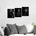 Abstract Sexy Canvas Wall Art 3 Pieces Black and White Sexy Nude couple Canvas Art Paintings Posters Prints Wall Art Pictures Painting Print On Canvas Artwork Wall Decorations Ready to Hang-36″Wx16″H