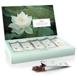 Tea Forte Single Steeps Loose Leaf Tea Sampler, Assorted Variety Tea Box, 15 Single Serve Pouches (Sampler – Lotus)