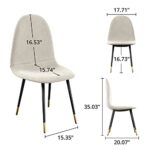 Cozy Castle Velvet Dining Chairs Set of 4, Modern Simple Kitchen & Dining Room Chairs with Comfortable Ergonomics Back and Solid Metal Chair Legs, Beige