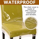 Jassoka Plastic Dining Room Chair Covers Set of 4, 21×20 Inch Seat Covers for Dining Chairs?Anti Stain, Anti Cat Scratch, Waterproof and Easy to Clean Plastic Seat Cover Protector
