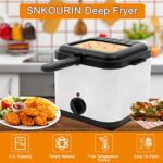SNKOURIN Deep Fryer with Basket,Stainless Steel Electric Fryer with 2.5L Oil Container and Temperature Controller for Fried Chicken,Tempura,French Fries,Fish and Onion Rings,White