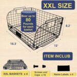 4 PACK XXL Stackable Wire Baskets,Pantry Storage and Organization,Vegetable Fruit Snack Chips Organizer,Metal Storage Baskets For Organizing,Baskets for Kitchen Cabinet,Closets,Counter,Freezer