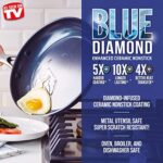 Blue Diamond Cookware Diamond Infused Ceramic Nonstick 14 Piece Cookware Pots and Pans Set, PFAS-Free, Dishwasher Safe, Oven Safe, Blue