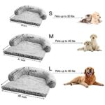 Calming Dog Bed Fluffy Plush Dog Mat for Furniture Protector with Removable Washable Cover for Large Medium Small Dogs and Cats (Large(45x37x6), Light Grey)