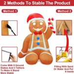 TURNMEON 6 Ft Christmas Inflatable Gingerbread Man Xmas Decorations Outdoor, LED Lights Blow Up Santa with Candy Cane Christmas Decor Home Outside Lawn Yard Garden Party Holiday Xmas