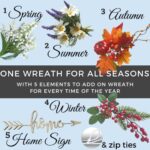 L U N A M A HOME DÉCOR® Fall Wreath- Faux Pampas Grass Wreath with 5 Seasonal DIY Elements – 27” Large Modern Fall Decoration- Boho Decor for All Year (Beige)