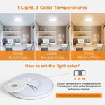 LED Flush Mount Ceiling Light, BLNAN 8.66 Inch 18W 3000K/4000K/5000K Hardwire Light Fixture, Ultra Thin Round White Lamp for Kitchen Porch Bedroom Hallway Stairwell Basement, Non-dimmable 1 Pack