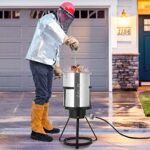 VIVOHOME 30 Qt. Aluminum Turkey Deep Fryer Pot with Injector Thermometer Kit and 54, 000 BTU Outdoor Propane Stove Burner Stand for 20 Lbs Turkey
