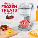Dash Shaved Ice Maker + Slushie Machine with Stainless Steel Blades for Snow Cone, Margarita + Frozen Cocktails, Organic, Sugar Free, Flavored Healthy Snacks for Kids & Adults – Light Grey