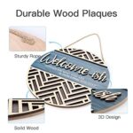 IARTTOP 3D Welcome Hanging Sign Plaque for Front Door Wall Decor, Funny Welcome-ish Wooden Hanger (12”x 12”), Rustic Minimalist Outdoor Wood Wall Art for Farmhouse Porch or Entryway Home Decor