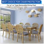 BUYUE Dining Room Chair Seat Covers Set of 6, Luxury Jacquard Fabric Stretch Washable Slipcover for Kitchen Seat Cushions, Grey-6PCS