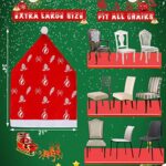 MNKXL 4 Pack Huge Christmas Chair Back Covers,SoftSanta Hat Chair Covers,Christmas Dining Chair Covers,Xmas Chair Covers for Home,Kitchen,Dining Room Decor,Christmas Dining Chair Slipcovers 21″x24″