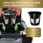 4 Pack Reusable K Cups for Ninja Dual Brew Coffee Maker, K Cup Reusable Coffee Pods Coffee Filter Compatible with Ninja DualBrew Pro CFPX Coffee Maker Ninja K Pod Reusable Ninja Coffee Filter