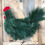 Xinsrenus Christmas Rooster Hanging Wreath, 11 Inch Artificial Branch Leaf Wreath for Front Door, Seasonal Handmade Wall Door Christmas Decorations, TOPUUTP Rooster Wreath