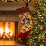 Christmas Stockings Movies Crest Stockings Christmas Magic Theme Xmas Stocking for Family Holiday Christmas Tree Decorations Stockings Holding Bag Candy Bag for Fireplace Seasonal Decor