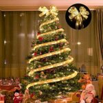 Christmas Tree Decor,13.12ft Ribbon Christmas Lights with 40 Led Battery Powered Christmas Lights String for Christmas Tree Birthday Party Holiday Indoor Outdoor Christmas Decor (A)