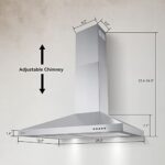 hermitlux Range Hood 30 inch Stainless Steel, Wall Mount Vent Hood for Kitchen with Charcoal Filter, Range Hoods with Ducted/Ductless Convertible