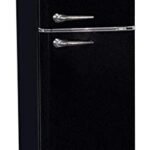 FRIGIDAIRE EFR756-BLACK EFR756, 2 Door Apartment Size Retro Refrigerator with Top Freezer, Chrome Handles, 7.5 cu ft, Black