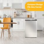 COSTWAY Compact Single Door Upright Freezer – Mini Size with Stainless Steel Door – 3.0 CU FT Capacity – Adjustable