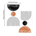 Mid Century Geometric Wall Art Boho Abstract Wall Art Canvas Mid Century Modern Prints Mid Century Pictures Boho Paintings Artwork for Living Room Bedroom Decor 16×24 Inch (set of 2) Unframed