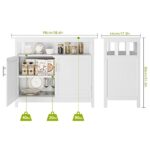 ITUSUT Buffet Cabinet, Kitchen Sideboard with Storage, Freestanding Side Accent Cabinet with 2 Doors, Coffee Bar Cabinet for Living Room, Hallway, Bathroom White