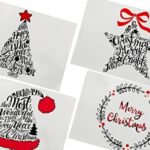 Set of 4 Red, Black and White Christmas Linen Placemats or Runner. Entertaining Table Decor Holidays (4, 12 X 16)