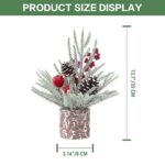 Super Holiday Small Christmas Tree, Artificial Mini Tabletop Christmas Tree Decorations Include Apple/Berry/Pinecone, for Home Party Thankgivings Christmas Decor, Indoor.