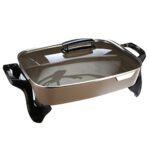 Ceramic Nonstick Electric Skillet With-Lid – 16-Inch Electric Frying Pan Serves 4 to 6 People