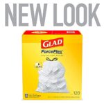 Glad® ForceFlex Tall Kitchen Drawstring Trash Bags, 13 Gallon, Unscented, 120 Count.