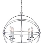 CANARM ICH282B05CH25 Sumerside 5 Light Chandelier, 25.2″ x 25.2″ x 11.81″, Chrome