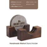 WALNUT COFFEE 58.5mm Double Espresso Puck Screen with Walnut Stand – 1.7mm Thickness 150?m & 100?m 316 Stainless Steel – Coffee Reusable Filter for Espresso Portafilter