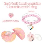Bath Bombs for Kids with Surprise Inside 6 Large Organic Bubble Kids Bath Bomb with Bracelets and Rings Toys Safe and Natural bathbombs Toys Gifts for 4 5 6 7 8 9 Years Old Girls Birthday Christmas
