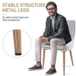 E&D FURNITURE Dining Chairs, Living Room Chair Set of 4 Accent Chair Grey Fabric Dining Comfy Chair for Kitchen Upholstered Dining Chairs Kitchen and Dining Room Metal Leg Chair