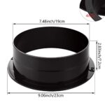 4 PCS 8 Inch (7.56 inch) Duct Connector Flange, Plastic Straight Pipe Flange, Ventilation Pipe Connector for Heating Cooling Ventilation HVAC System, Black, ABS Air Vent Duct Connector