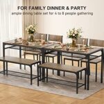 Gizoon Kitchen Table and 2 Chairs for 4 with Bench, 4 Piece Dining Table Set for Small Space, Apartment (Grey)