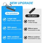 YONOY Metal Leak-proof Bottle with Spoon, Carabiner Organizer Case, Portable Pepper Shaker, Outdoor Camping Travel(2 pack)