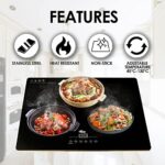 Adjustable Heat, Food Warmer Plate, Electric Server Warming Tray, Portable and Perfect for Indoor Dinner, Catering, Party, Entertaining, and Holiday