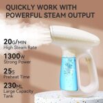 Bear Steamer for Clothes, Handheld Clothes Steamer,1300W Strong Power Garment Steamer with 230ml Tank,Fast Heat-up, Auto-Off, Steam Iron Fabric Wrinkle Remover with Brush for Home and Travel