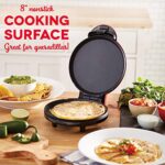 DASH 8” Express Electric Round Griddle for for Pancakes, Cookies, Burgers, Quesadillas, Eggs & other on the go Breakfast, Lunch & Snacks – Red
