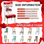 6 Pieces Valentine’s Day Love Heart Stretch Chair Covers Removable Washable Dining Chair Slipcovers Protectors with Valentine’s Day Pattern for Kitchen Dining Room Hotel Living Room Restaurant Decor