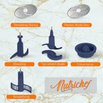 NutriChef NCFPBLU Multifunction Food Processor-Ultra Quiet Powerful Motor, Includes 6 Attachment Blades, Up to 2L Capacity, One Size, Royal Blue